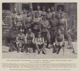 Der Anglo-Russische Streit in Tientsin, General Gaselee, Generalmajor Barrow und Offiziere des Stabs von English Photographer