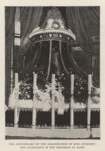 Der Jahrestag der Ermordung von König Umberto, der Katafalk im Pantheon in Rom von English Photographer