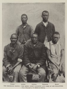 Der Bechuana-Aufstand, der Rebellenführer Galishwe und einige seiner Anhänger von English Photographer