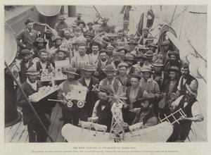 Der Buren-Gefangene als Spielzeugmacher an Bord des Schiffes von English Photographer