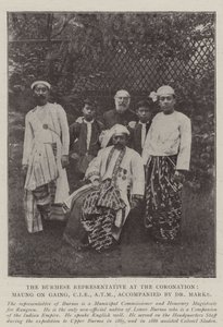 Der burmesische Vertreter bei der Krönung, Maung On Gaing, CIE, ATM, begleitet von Dr. Marks von English Photographer