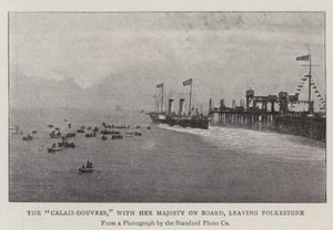 Die Calais-Douvres, mit Ihrer Majestät an Bord, verlässt Folkestone von English Photographer
