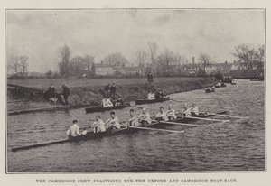 Die Cambridge-Crew übt für das Oxford-Cambridge-Bootsrennen von English Photographer