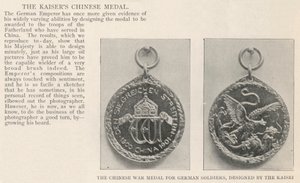 Die chinesische Kriegsmedaille für deutsche Soldaten, entworfen vom Kaiser von English Photographer