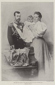 Der Zar und die Zarin mit ihrer Tochter, der Großherzogin Olga