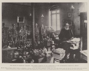 Der Tod von Professor Virchow, der berühmte Wissenschaftler in seinem Labor am Pathologischen Institut, Berlin