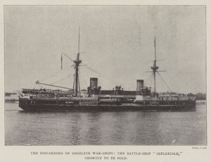 Die Ausmusterung veralteter Kriegsschiffe, das Schlachtschiff Inflexible, das bald verkauft wird von English Photographer