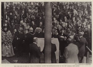 Der Herzog und die Herzogin von York in Liverpool, legen den Grundstein des neuen Hauptpostamts von English Photographer