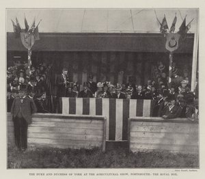 Der Herzog und die Herzogin von York auf der Landwirtschaftsausstellung in Portsmouth, die königliche Loge von English Photographer