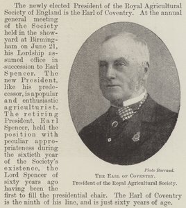 Der Earl of Coventry, Präsident der Royal Agricultural Society von English Photographer
