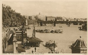 Das Ufer von den Westminster Bridge Stufen, London von English Photographer