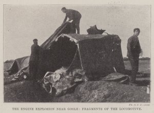 Die Lokomotivenexplosion bei Goole, Fragmente der Lokomotive von English Photographer