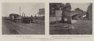 Die Explosion eines Lokomotivkessels in Westerfield bei Ipswich von English Photographer