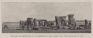 Der Fall der Monolithen in Stonehenge an Silvester, der Kreis wie er war von English Photographer