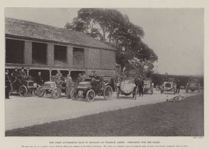 Das erste Autorennen in England bei Welbeck Abbey, Vorbereitung für den Start