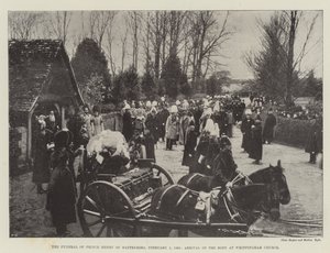 Die Beerdigung von Prinz Heinrich von Battenberg, 5. Februar 1896, Ankunft des Leichnams in der Whippingham-Kirche von English Photographer