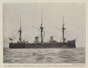 Der deutsche Kreuzer Deutschland, auf dem Weg nach China unter Prinz Heinrich von Preußen von English Photographer