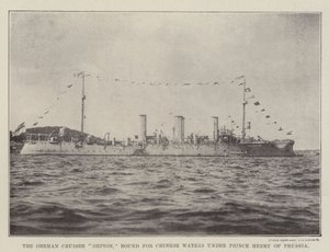 Der deutsche Kreuzer Gefion, auf dem Weg nach China unter Prinz Heinrich von Preußen von English Photographer