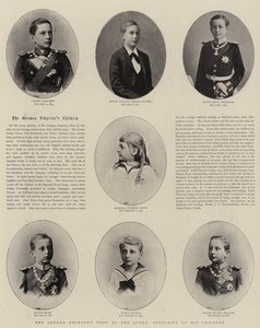 Der Besuch des deutschen Kaisers bei der Königin, Porträts seiner Kinder von English Photographer