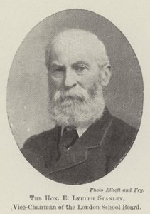 Der ehrenwerte E Lyulph Stanley, stellvertretender Vorsitzender des Londoner Schulvorstands von English Photographer