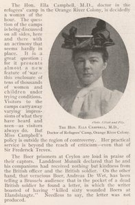 Die ehrenwerte Ella Campbell, MD, Ärztin des Flüchtlingslagers, Orange River Colony von English Photographer