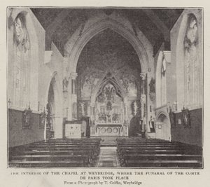 Das Innere der Kapelle in Weybridge, wo die Beerdigung des Grafen von Paris stattfand von English Photographer
