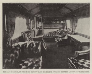 Der Salon des Königs, in dem Seine Majestät kürzlich zwischen London und Portsmouth reiste von English Photographer
