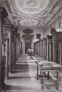 Die Bibliothek Queens College, Oxford von English Photographer