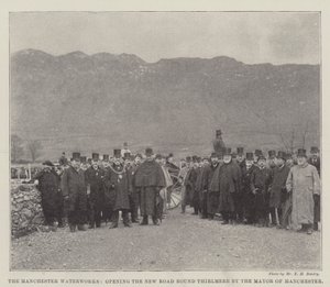 Die Manchester-Wasserwerke, Eröffnung der neuen Straße um Thirlmere durch den Bürgermeister von Manchester von English Photographer