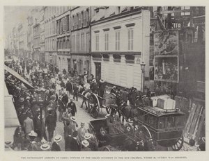Die Verhaftungen der Nationalisten in Paris, Büros des Grand Occident in der Rue Chabrol, wo M. Guerin belagert wurde von English Photographer