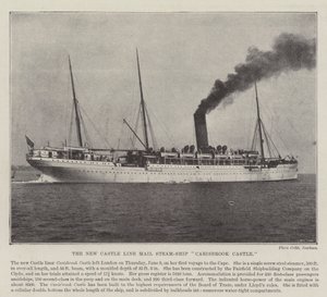 Das neue Postdampfschiff Carisbrook Castle der Castle Line von English Photographer