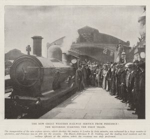 Der neue Great Western Railway Service von Penzance, die Bürgermeisterin startet den ersten Zug von English Photographer