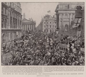 Die Nachricht von der Befreiung von Ladysmith, die Demonstration vor dem Mansion House von English Photographer
