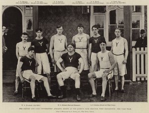 Die Oxford und Yale Universitäten Leichtathletik-Sportveranstaltungen im Queens Club Gelände, West Kensington, das Yale Team