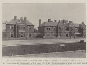 Das Princess Mary Memorial und die Victoria Homes, eröffnet in Bognor von der Herzogin von York am 9. Juli