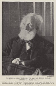 Das älteste Subjekt der Königin, der verstorbene Mr. Robert Taylor, angeblich 134 Jahre alt von English Photographer