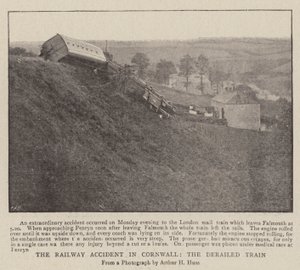 Der Eisenbahnunfall in Cornwall, der entgleiste Zug von English Photographer