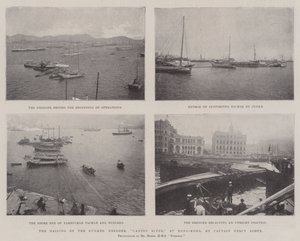 Das Heben des gesunkenen Baggers, Canton River, in Hongkong, durch Kapitän Percy Scott von English Photographer