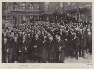 Der Wiederaufbau des Spurgeon-Tabernakels, Konferenz der Pastors College Evangelical Association zur Überprüfung des Fortschritts der Arbeiten von English Photographer