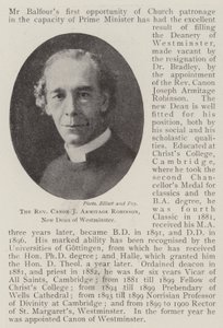 Der Reverend Kanoniker J Armitage Robinson, neuer Dekan von Westminster von English Photographer