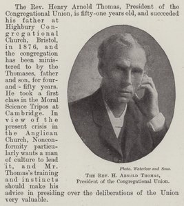 Der Reverend H. Arnold Thomas, Präsident der Kongregationalen Union von English Photographer