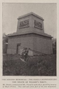 Das Rhodes-Denkmal, die Tafeln, die den Tod von Wilsons Gruppe darstellen von English Photographer