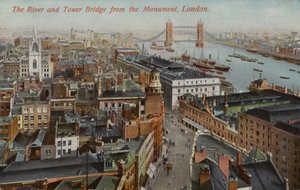 Der Fluss und die Tower Bridge vom Monument, London