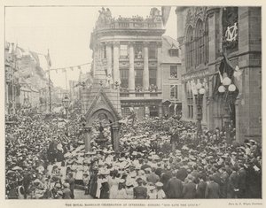 Die Feier der königlichen Hochzeit in Inverness, singen God Save the Queen von English Photographer