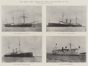 Die Samoa-Krise, britische und amerikanische Kriegsschiffe in Apia