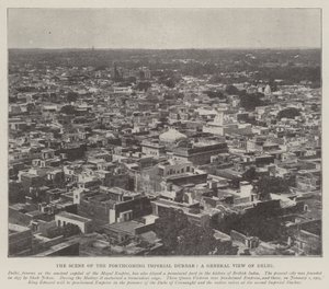 Der Schauplatz des bevorstehenden Imperial Durbar, eine Gesamtansicht von Delhi von English Photographer