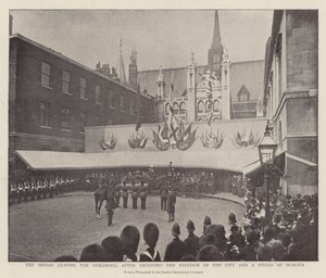 Der Sirdar verlässt die Guildhall nach Erhalt der Freiheit der Stadt und eines Ehrenschwertes von English Photographer