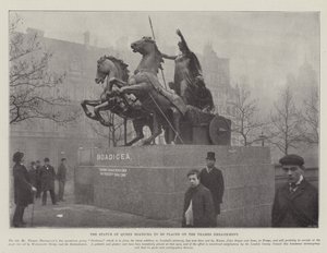 Die Statue von Königin Boadicea, die am Themseufer aufgestellt werden soll von English Photographer
