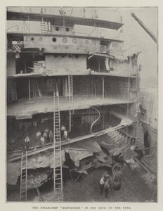 Das Dampfschiff Milwaukee im Trockendock am Tyne von English Photographer