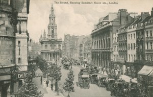 The Strand, zeigt Somerset House und St Clement Danes, London von English Photographer